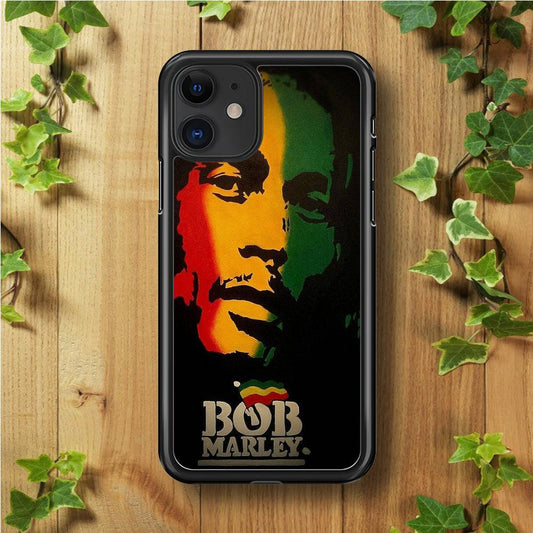 Bob Marley 002 iPhone 11 Case-Rubber / Black (2D Case)-Xtracase