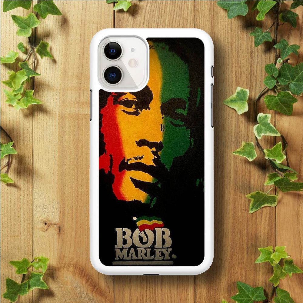 Bob Marley 002 iPhone 11 Case-Rubber / White (2D Case)-Xtracase