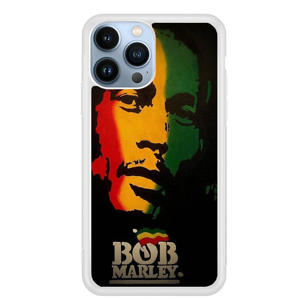 Bob Marley 002 iPhone 13 Pro Max Case-Rubber / White (2D Case)-Xtracase