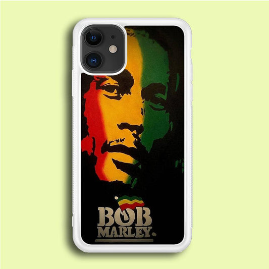 Bob Marley 002 iPhone 12 Case-Rubber / White (2D Case)-Xtracase