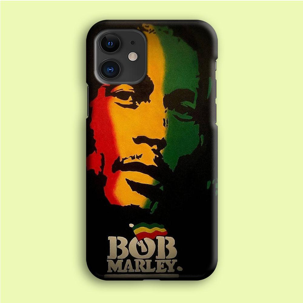 Bob Marley 002 iPhone 12 Case-Plastic / Full Wrap (3D Case)-Xtracase