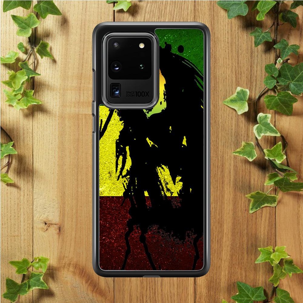 Bob Marley 003 Samsung Galaxy S20 Ultra Case-Rubber / Black (2D Case)-Xtracase