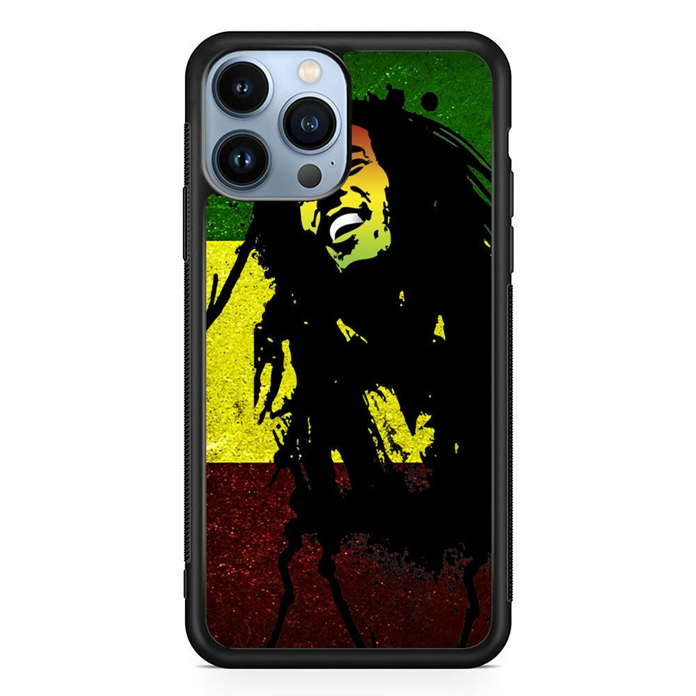 Bob Marley 003 iPhone 13 Pro Case-Rubber / Black (2D Case)-Xtracase