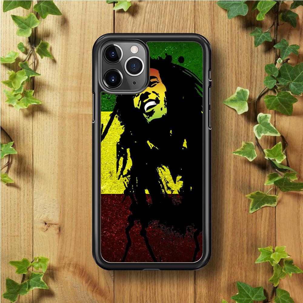 Bob Marley 003 iPhone 11 Pro Max Case-Rubber / Black (2D Case)-Xtracase