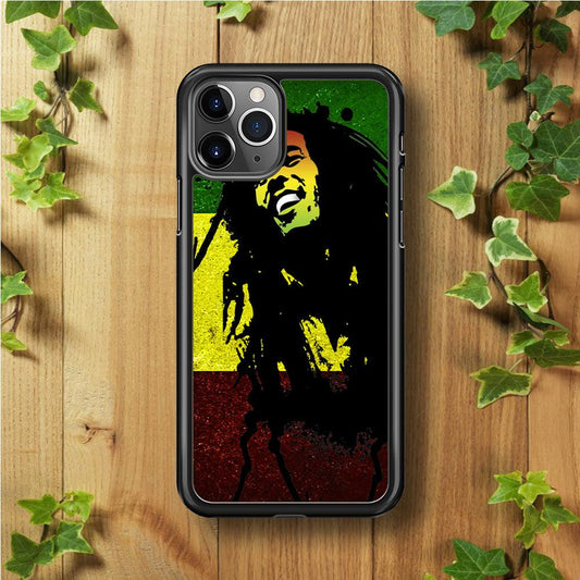 Bob Marley 003 iPhone 11 Pro Max Case-Rubber / Black (2D Case)-Xtracase