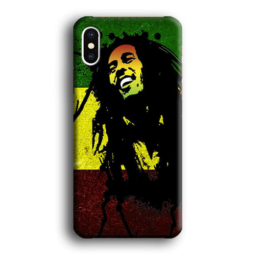 Bob Marley 003 iPhone X Case-Plastic / Full Wrap (3D Case)-Xtracase