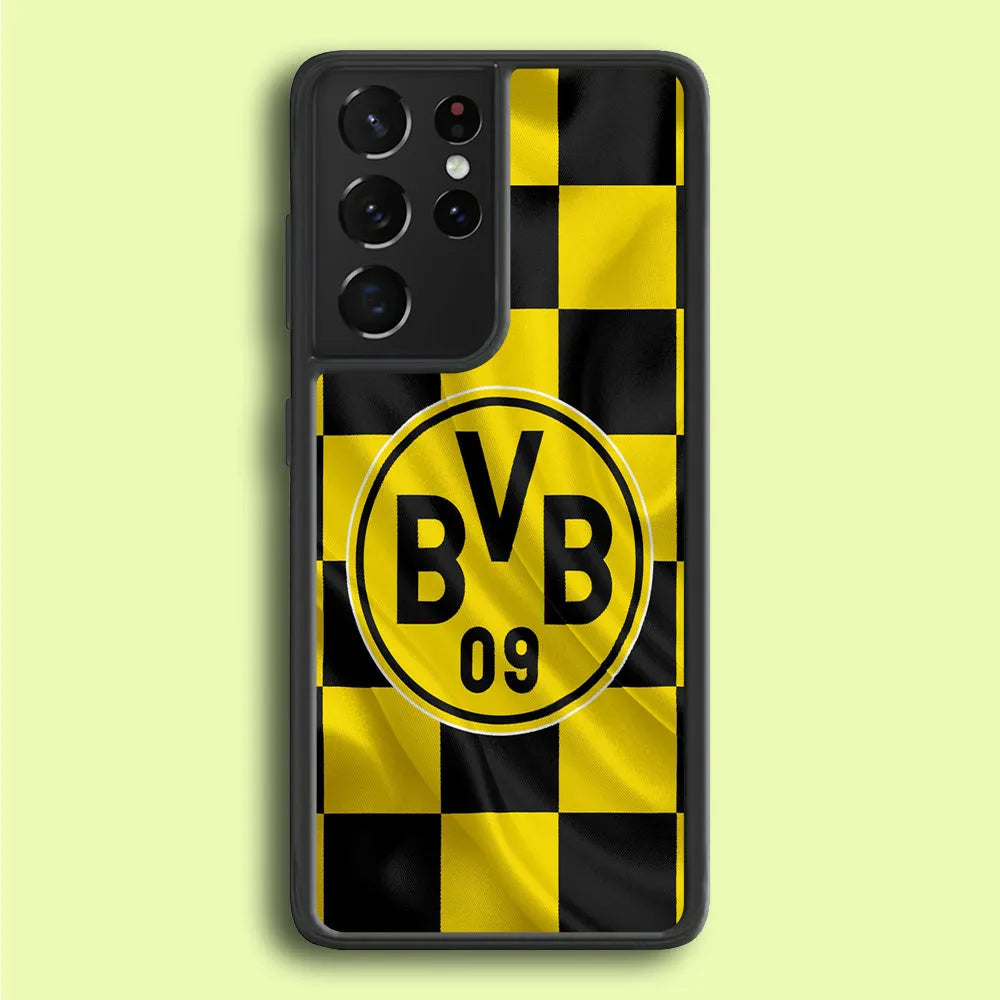 Borussia Dortmund Flag Club Samsung Galaxy S25 Ultra Case-Rubber / Black (2D Case)-Xtracase