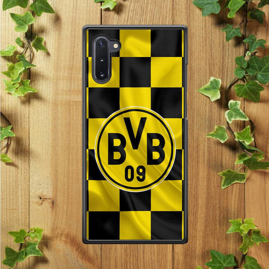 Borussia Dortmund Flag Club Samsung Galaxy Note 10 Case-Rubber / Black (2D Case)-Xtracase