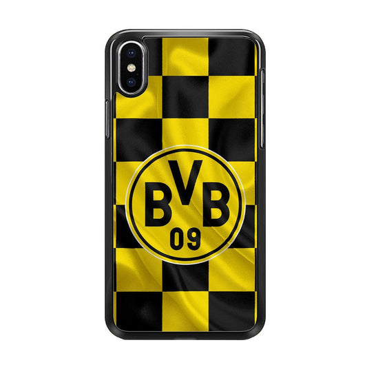 Borussia Dortmund Flag Club iPhone Xs Case-Rubber / Black (2D Case)-Xtracase