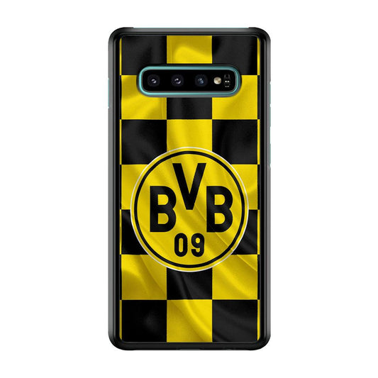 Borussia Dortmund Flag Club Samsung Galaxy S10 Case-Rubber / Black (2D Case)-Xtracase