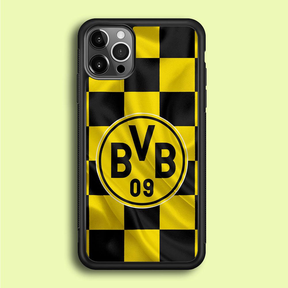 Borussia Dortmund Flag Club iPhone 12 Pro Max Case-Rubber / Black (2D Case)-Xtracase