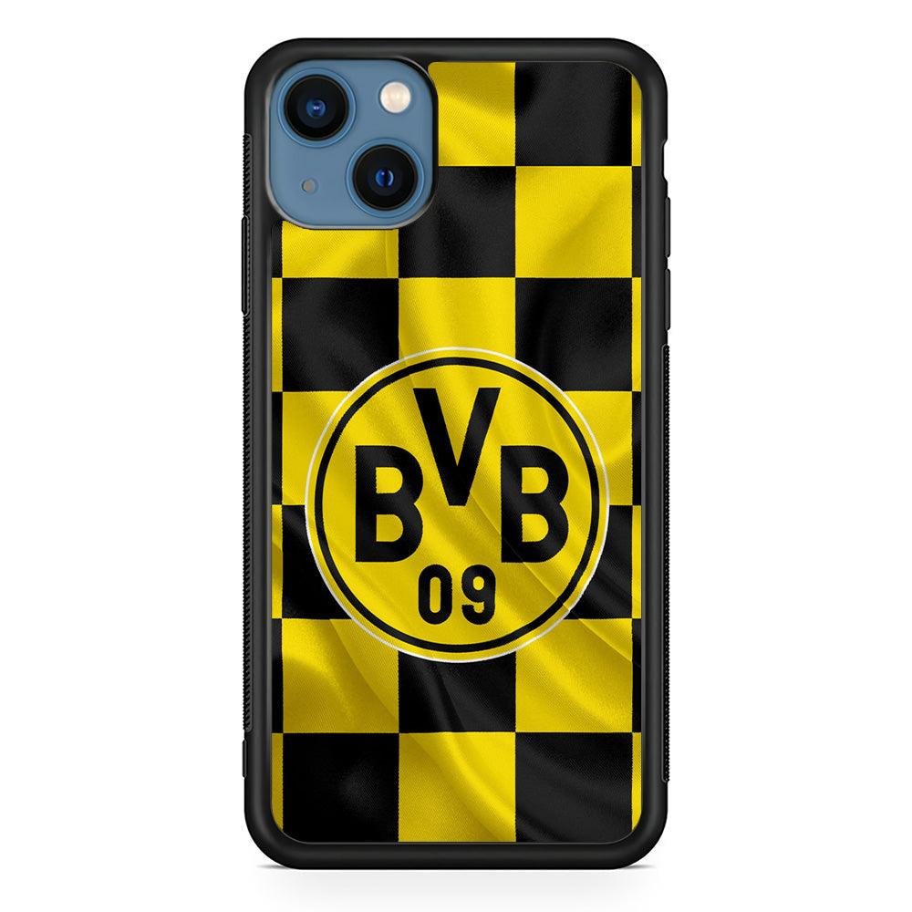 Borussia Dortmund Flag Club iPhone 13 Mini Case-Rubber / Black (2D Case)-Xtracase