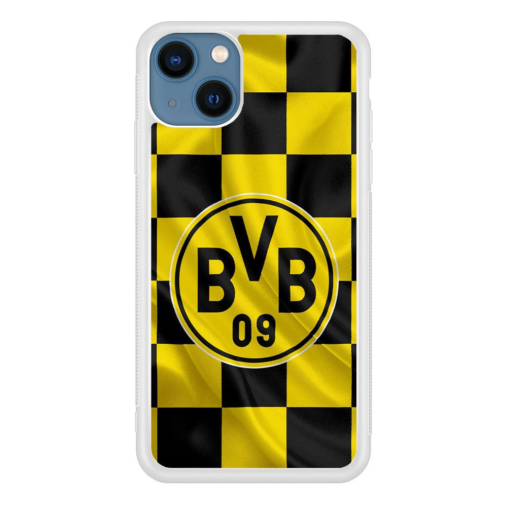Borussia Dortmund Flag Club iPhone 13 Mini Case-Rubber / White (2D Case)-Xtracase
