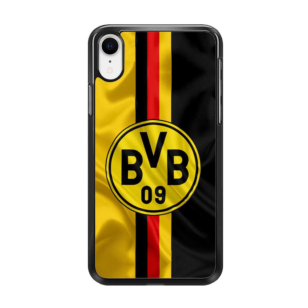 Borussia Dortmund Flag Logo iPhone XR Case-Rubber / Black (2D Case)-Xtracase