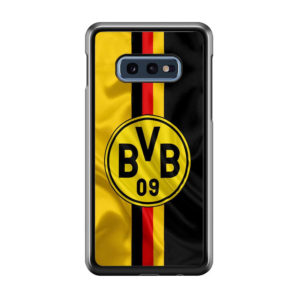 Borussia Dortmund Flag Logo Samsung Galaxy S10E Case-Rubber / White (2D Case)-Xtracase