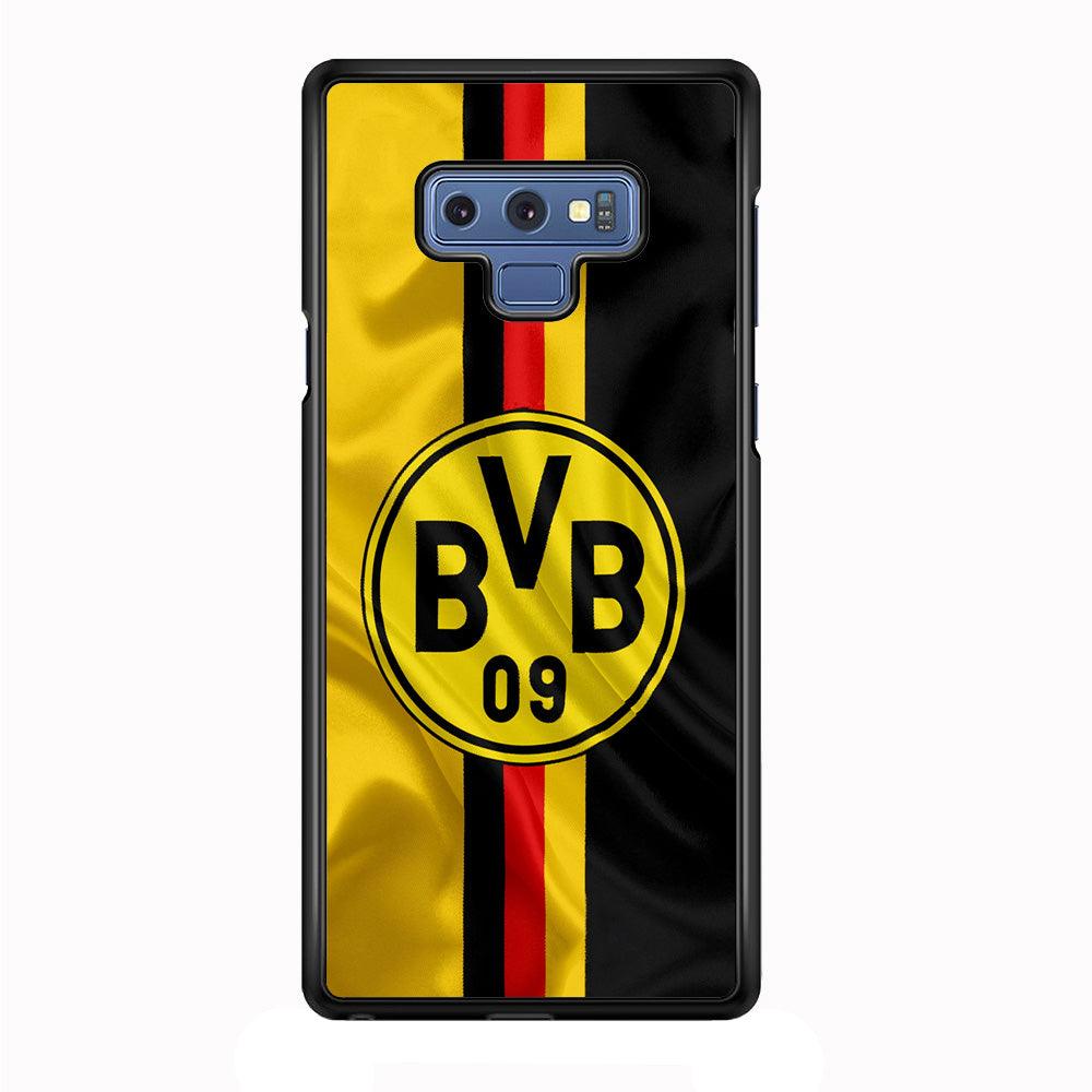 Borussia Dortmund Flag Logo Samsung Galaxy Note 9 Case-Rubber / White (2D Case)-Xtracase