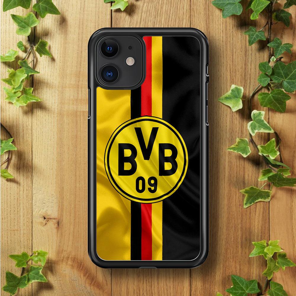Borussia Dortmund Flag Logo iPhone 11 Case-Rubber / Black (2D Case)-Xtracase