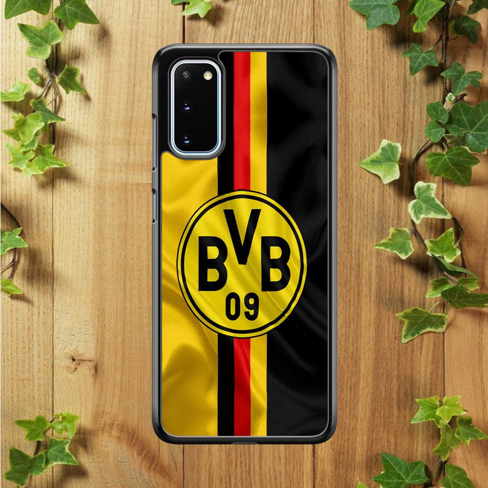 Borussia Dortmund Flag Logo Samsung Galaxy S20 Case-Rubber / White (2D Case)-Xtracase