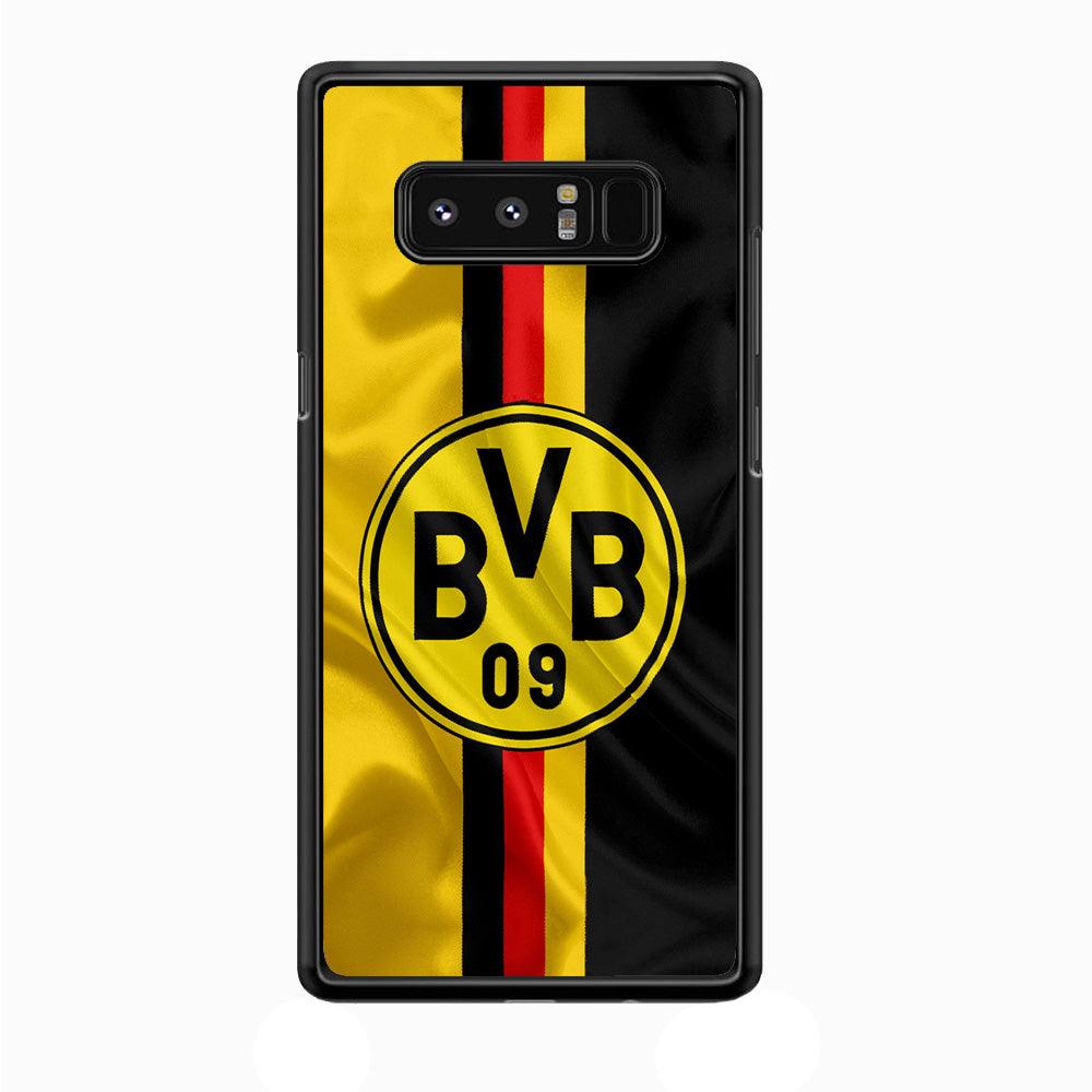 Borussia Dortmund Flag Logo Samsung Galaxy Note 8 Case-Rubber / White (2D Case)-Xtracase