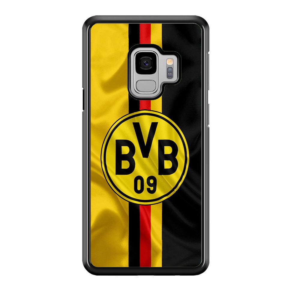 Borussia Dortmund Flag Logo Samsung Galaxy S9 Case-Rubber / White (2D Case)-Xtracase