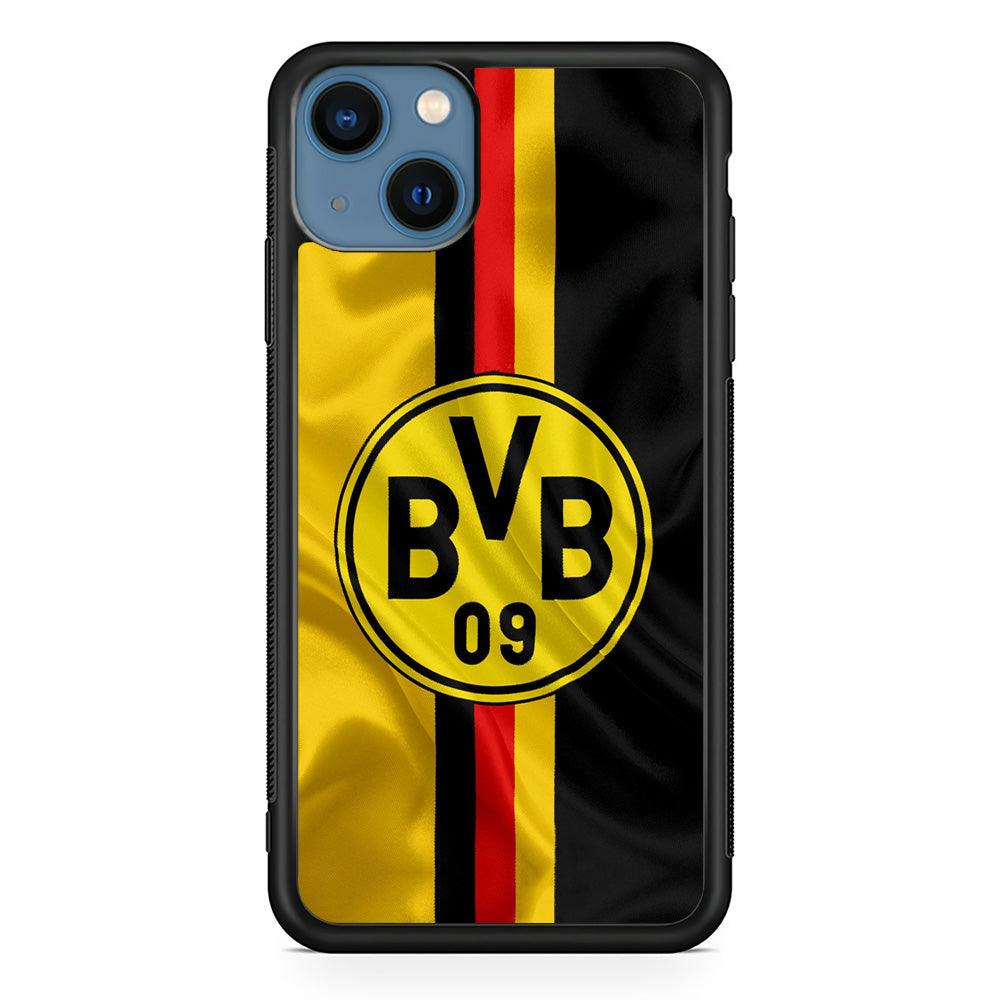 Borussia Dortmund Flag Logo iPhone 13 Pro Case-Rubber / Black (2D Case)-Xtracase