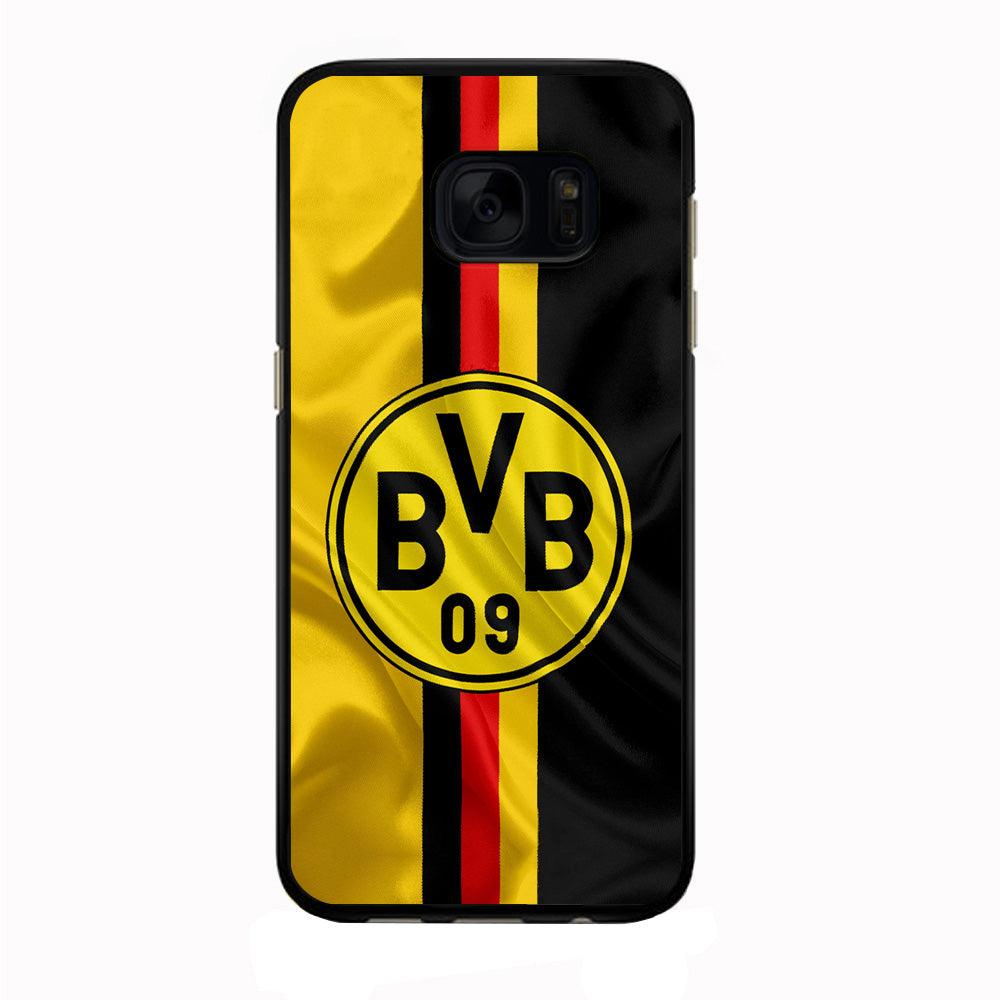 Borussia Dortmund Flag Logo Samsung Galaxy S7 Edge Case-Rubber / Black (2D Case)-Xtracase