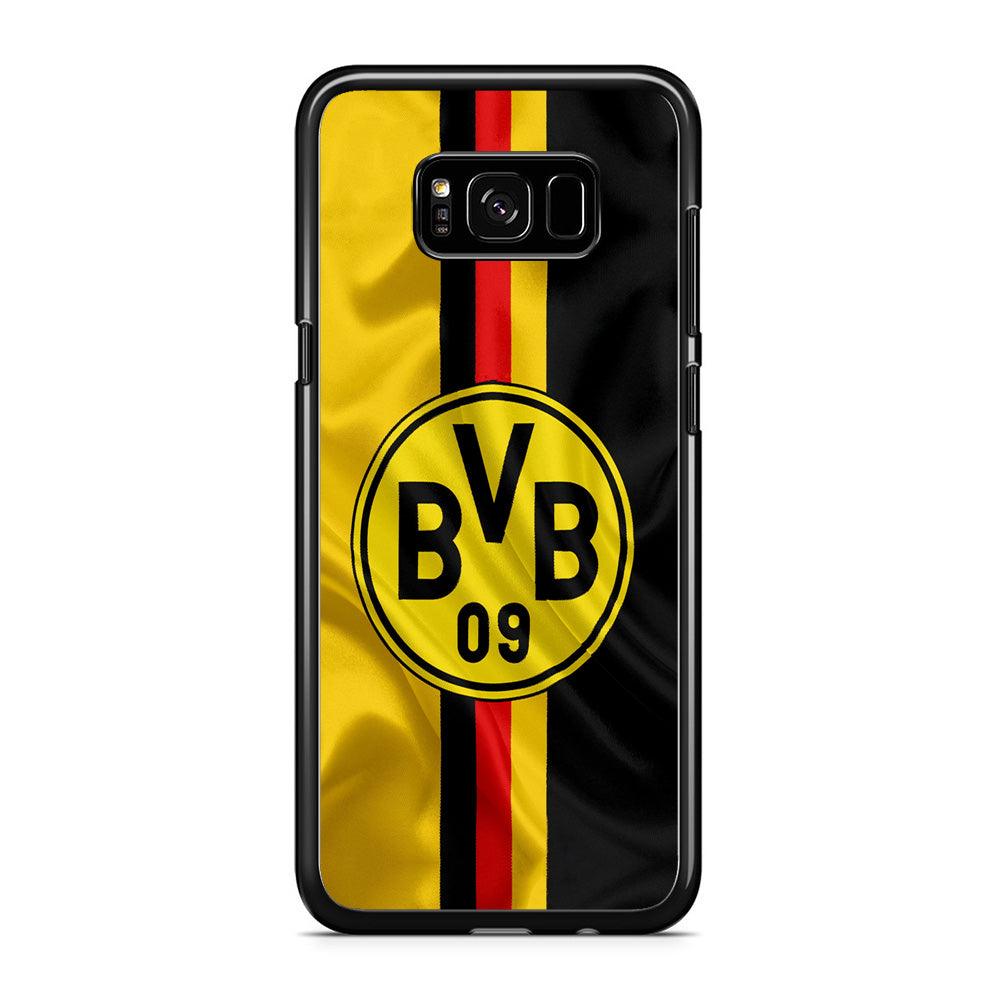 Borussia Dortmund Flag Logo Samsung Galaxy S8 Case-Rubber / Black (2D Case)-Xtracase