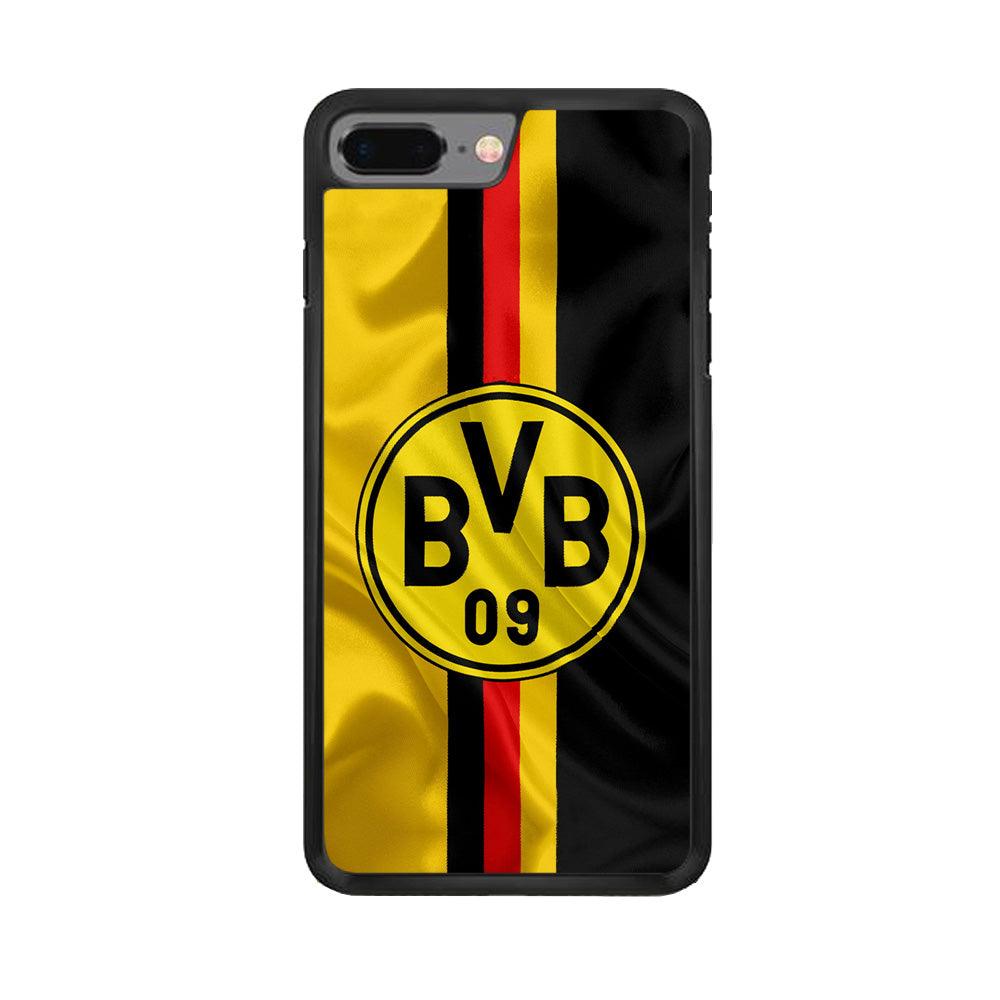 Borussia Dortmund Flag Logo iPhone 8 Plus Case-Rubber / Black (2D Case)-Xtracase