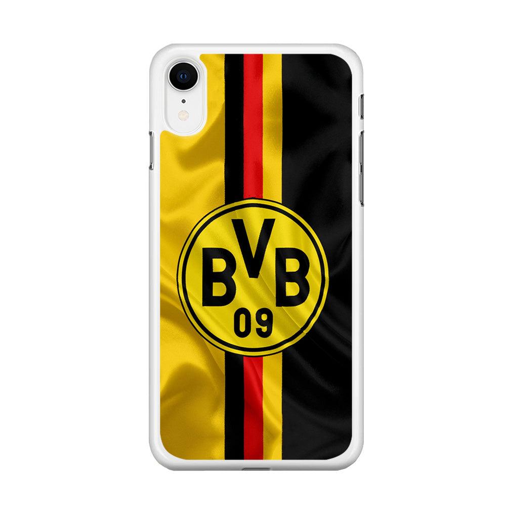 Borussia Dortmund Flag Logo iPhone XR Case-Rubber / White (2D Case)-Xtracase