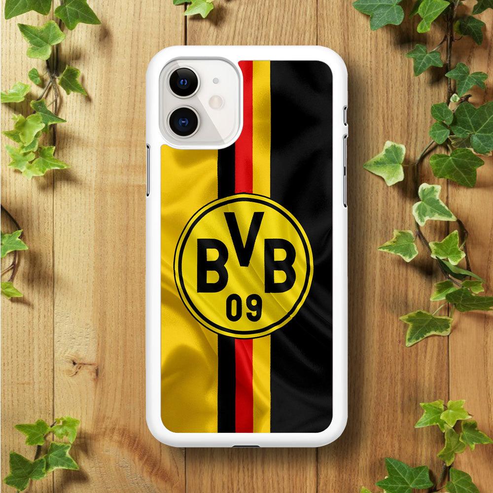 Borussia Dortmund Flag Logo iPhone 11 Case-Rubber / White (2D Case)-Xtracase