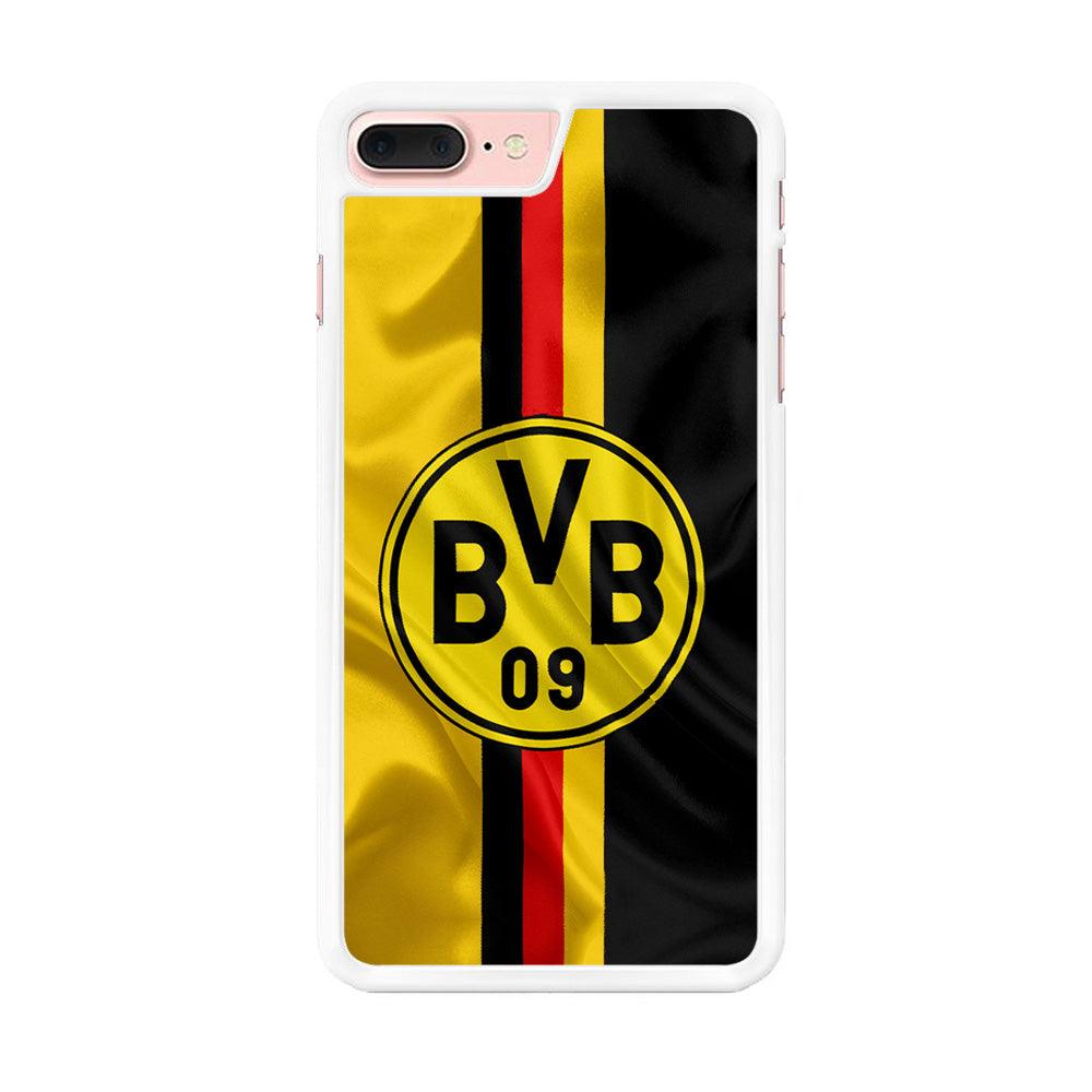 Borussia Dortmund Flag Logo iPhone 8 Plus Case-Rubber / White (2D Case)-Xtracase
