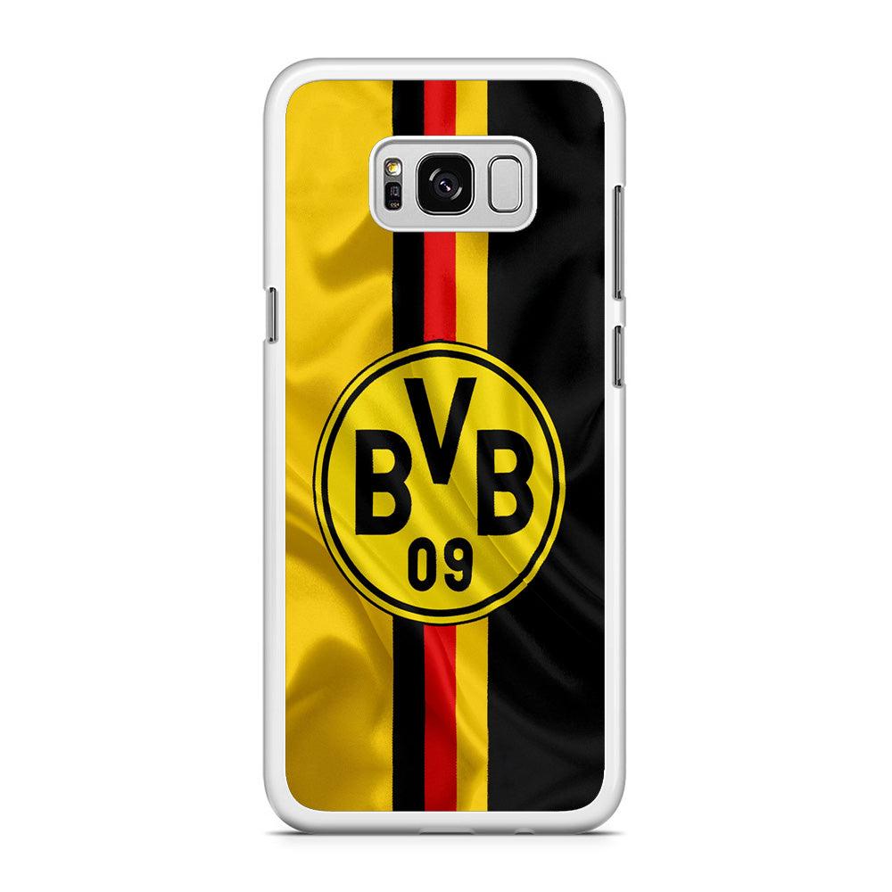 Borussia Dortmund Flag Logo Samsung Galaxy S8 Case-Rubber / White (2D Case)-Xtracase