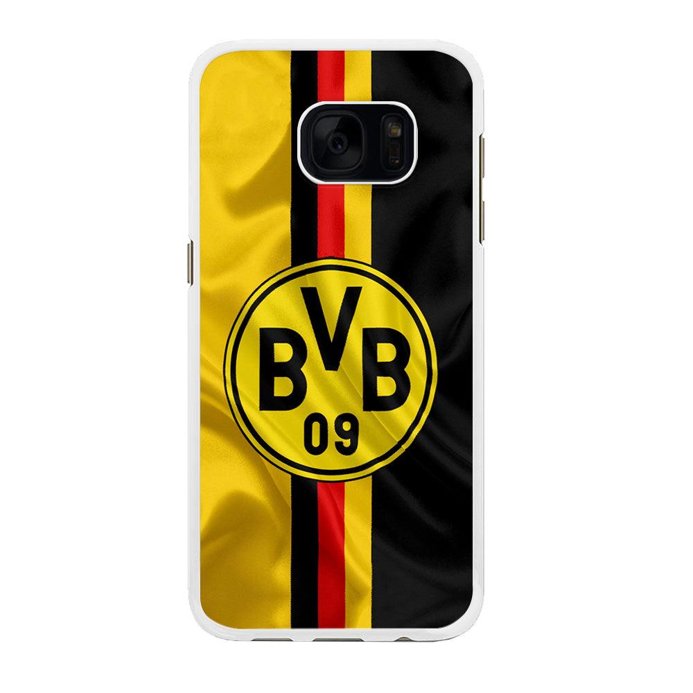 Borussia Dortmund Flag Logo Samsung Galaxy S7 Edge Case-Rubber / White (2D Case)-Xtracase