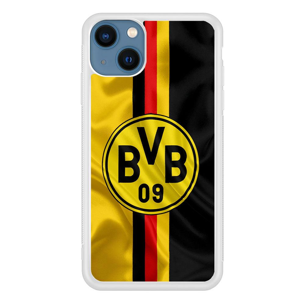 Borussia Dortmund Flag Logo iPhone 13 Pro Case-Rubber / White (2D Case)-Xtracase