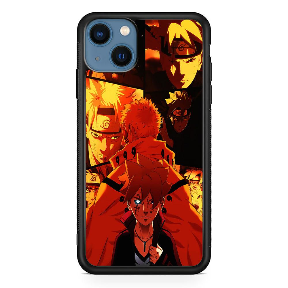 Boruto and Naruto iPhone 13 Mini Case-Rubber / Black (2D Case)-Xtracase