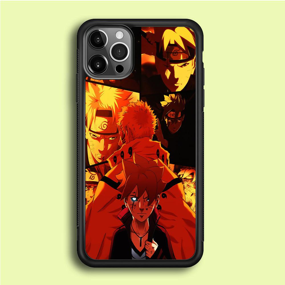Boruto and Naruto iPhone 12 Pro Case-Rubber / Black (2D Case)-Xtracase