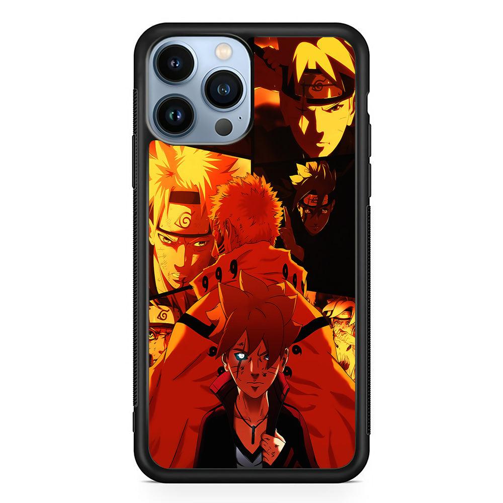 Boruto and Naruto iPhone 13 Pro Case-Rubber / Black (2D Case)-Xtracase