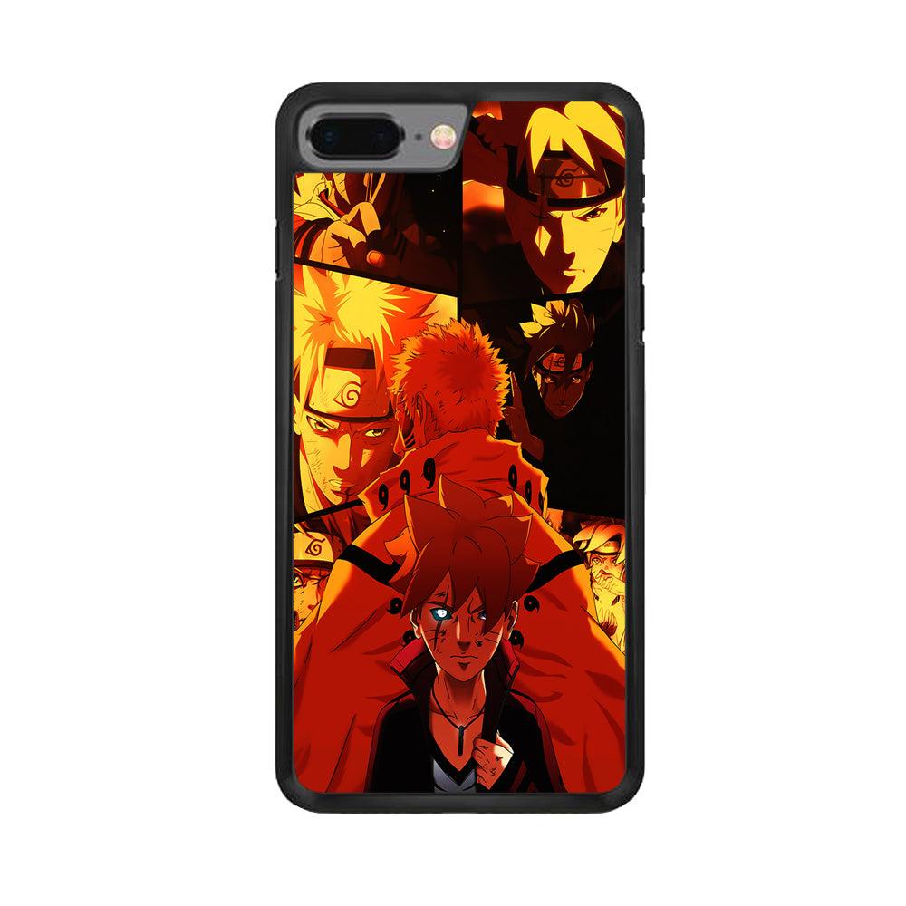 Boruto and Naruto iPhone 8 Plus Case-Rubber / Black (2D Case)-Xtracase