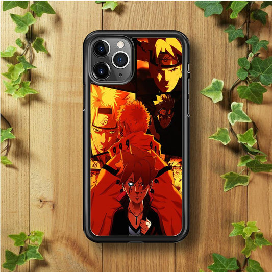 Boruto and Naruto iPhone 11 Pro Case-Rubber / Black (2D Case)-Xtracase