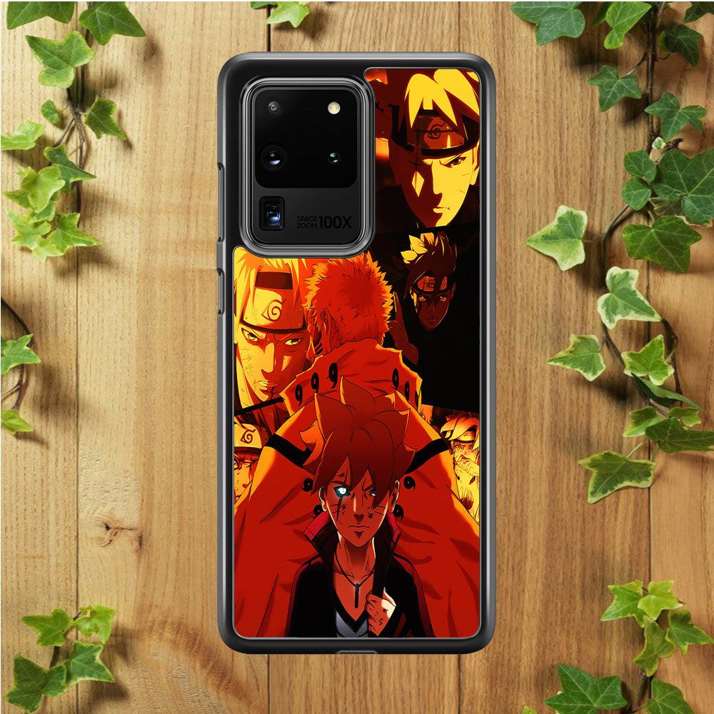 Boruto and Naruto Samsung Galaxy S20 Ultra Case-Rubber / Black (2D Case)-Xtracase