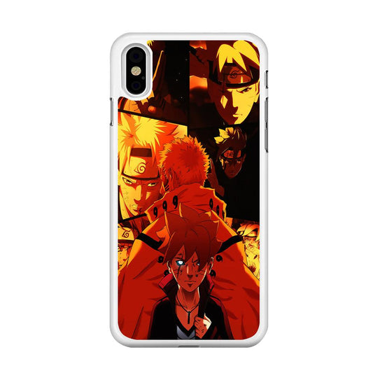 Boruto and Naruto iPhone Xs Case-Rubber / White (2D Case)-Xtracase