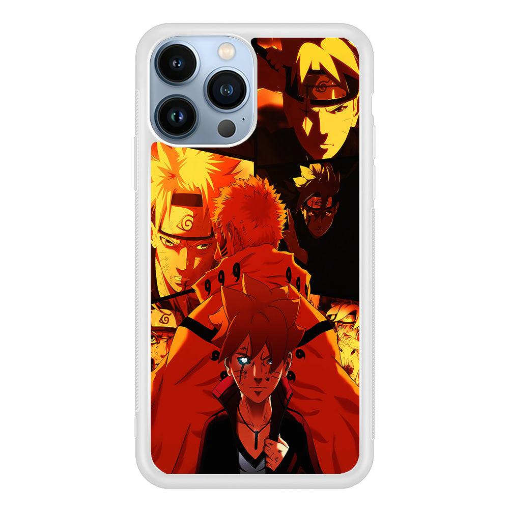 Boruto and Naruto iPhone 13 Pro Case-Rubber / White (2D Case)-Xtracase
