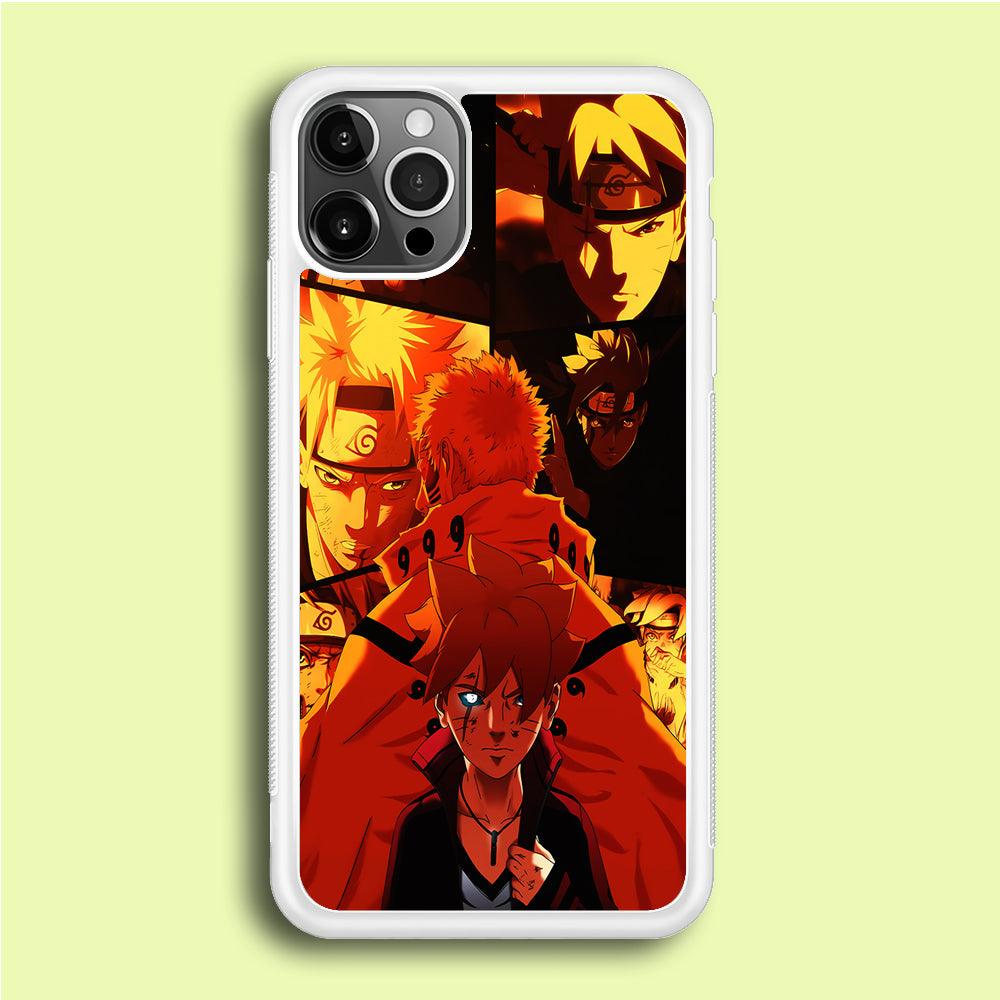 Boruto and Naruto iPhone 12 Pro Max Case-Rubber / White (2D Case)-Xtracase