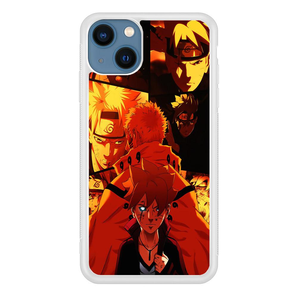 Boruto and Naruto iPhone 13 Mini Case-Rubber / White (2D Case)-Xtracase