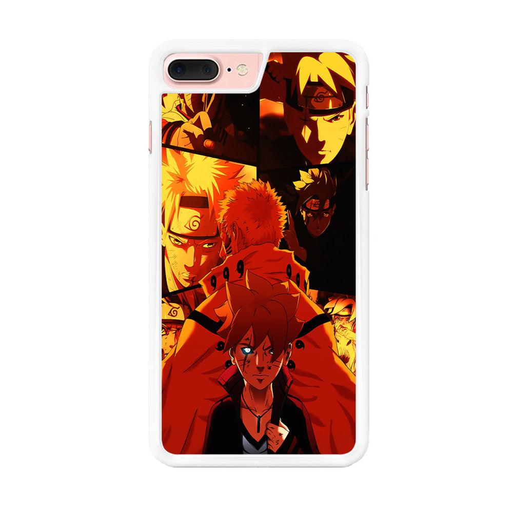 Boruto and Naruto iPhone 7 Plus Case-Rubber / White (2D Case)-Xtracase