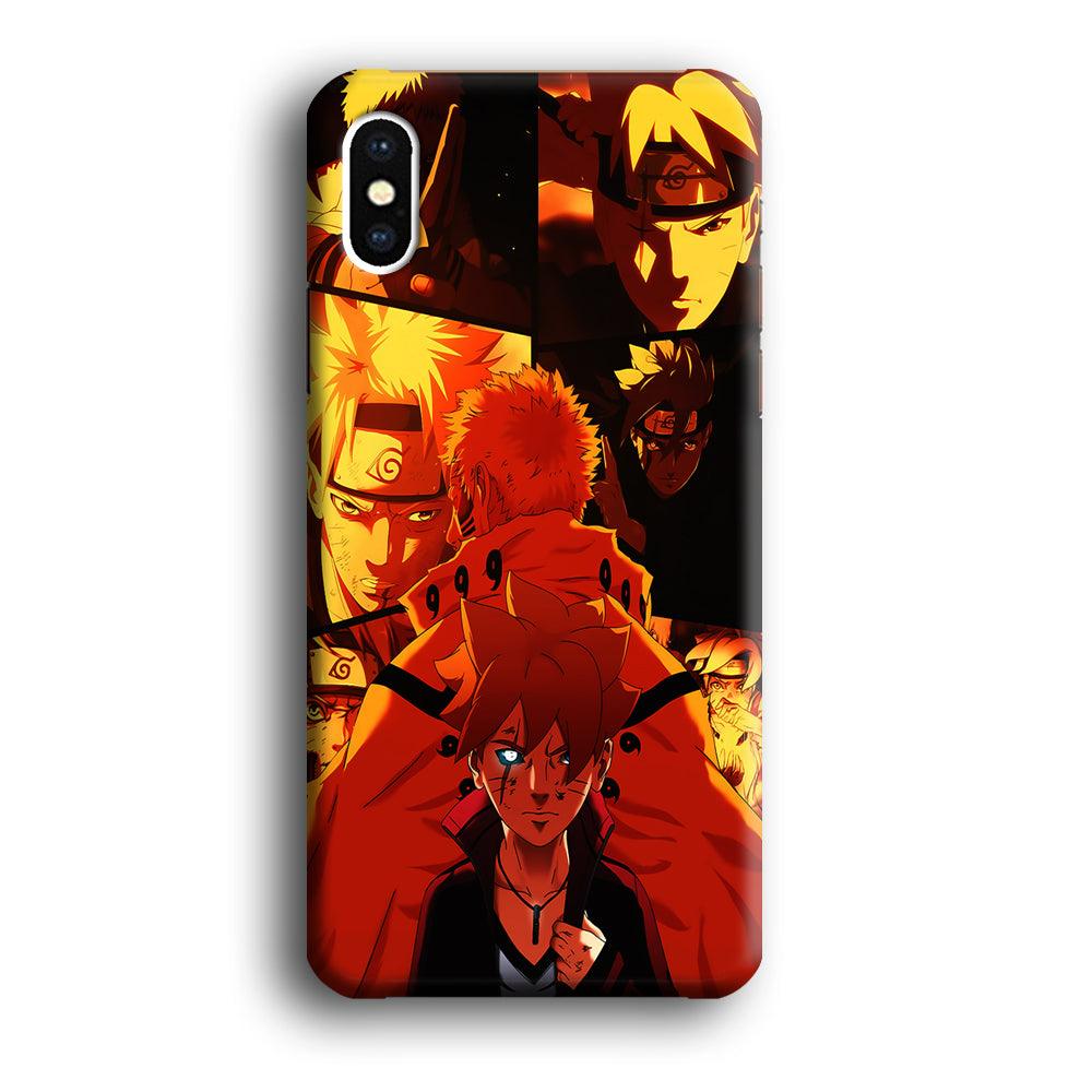 Boruto and Naruto iPhone Xs Case-Plastic / Full Wrap (3D Case)-Xtracase