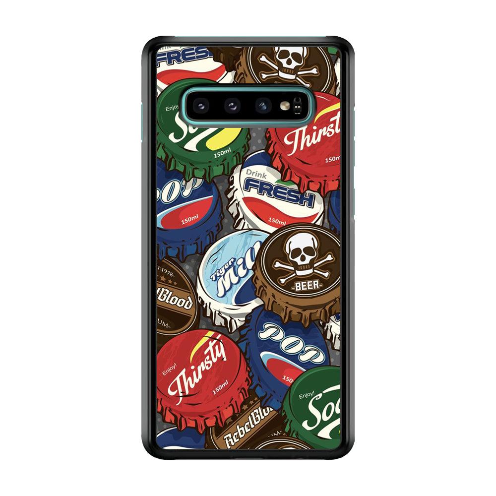 Bottle Cap Doodle Samsung Galaxy S10 Case-Plastic / Full Wrap (3D Case)-Xtracase