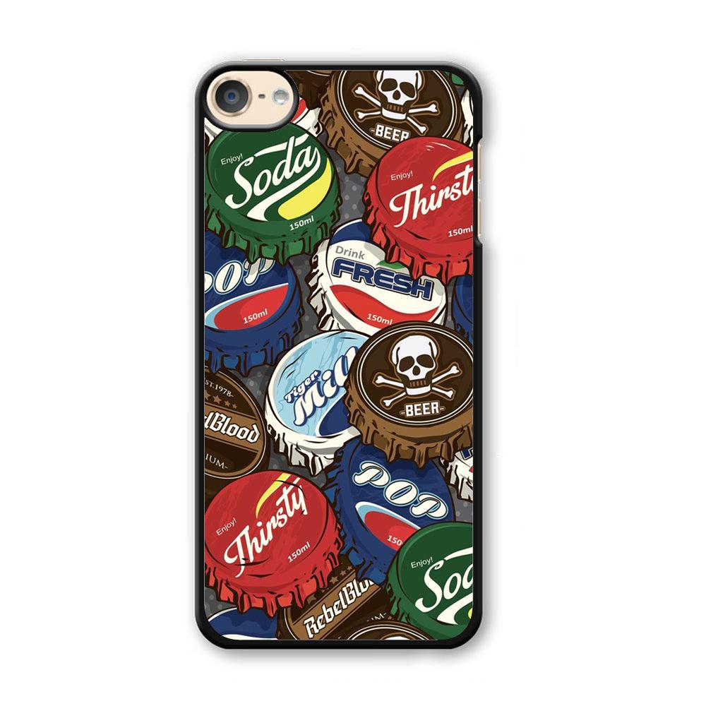 Bottle Cap Doodle iPod Touch 6 Case-Plastic / Full Wrap (3D Case)-Xtracase