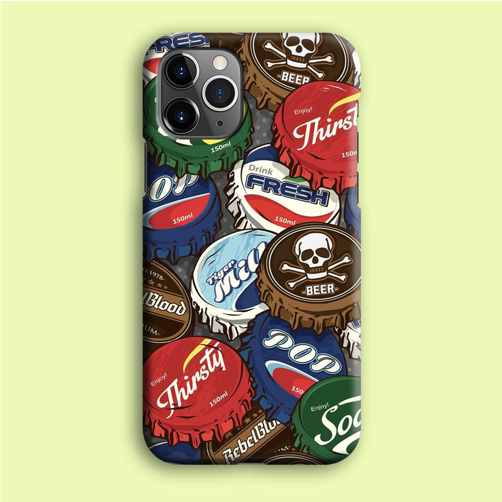 Bottle Cap Doodle iPhone 12 Pro Case-Plastic / Full Wrap (3D Case)-Xtracase