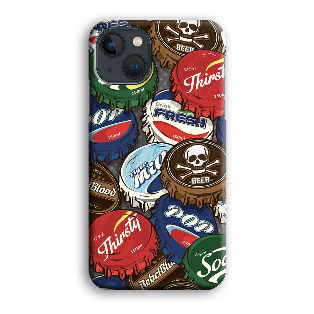 Bottle Cap Doodle iPhone 13 Mini Case-Plastic / Full Wrap (3D Case)-Xtracase
